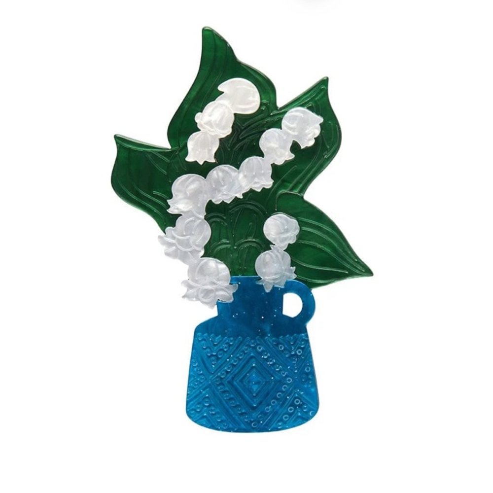 Erstwilder Our Lady's Tears Brooch flower Pin NWOT - Picture 4 of 8